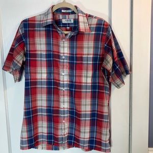 Vintage Arrow Sport Plaid Short Sleeve Shirt Size M